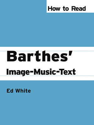 cover image of How to Read Barthes' Image-Music-Text